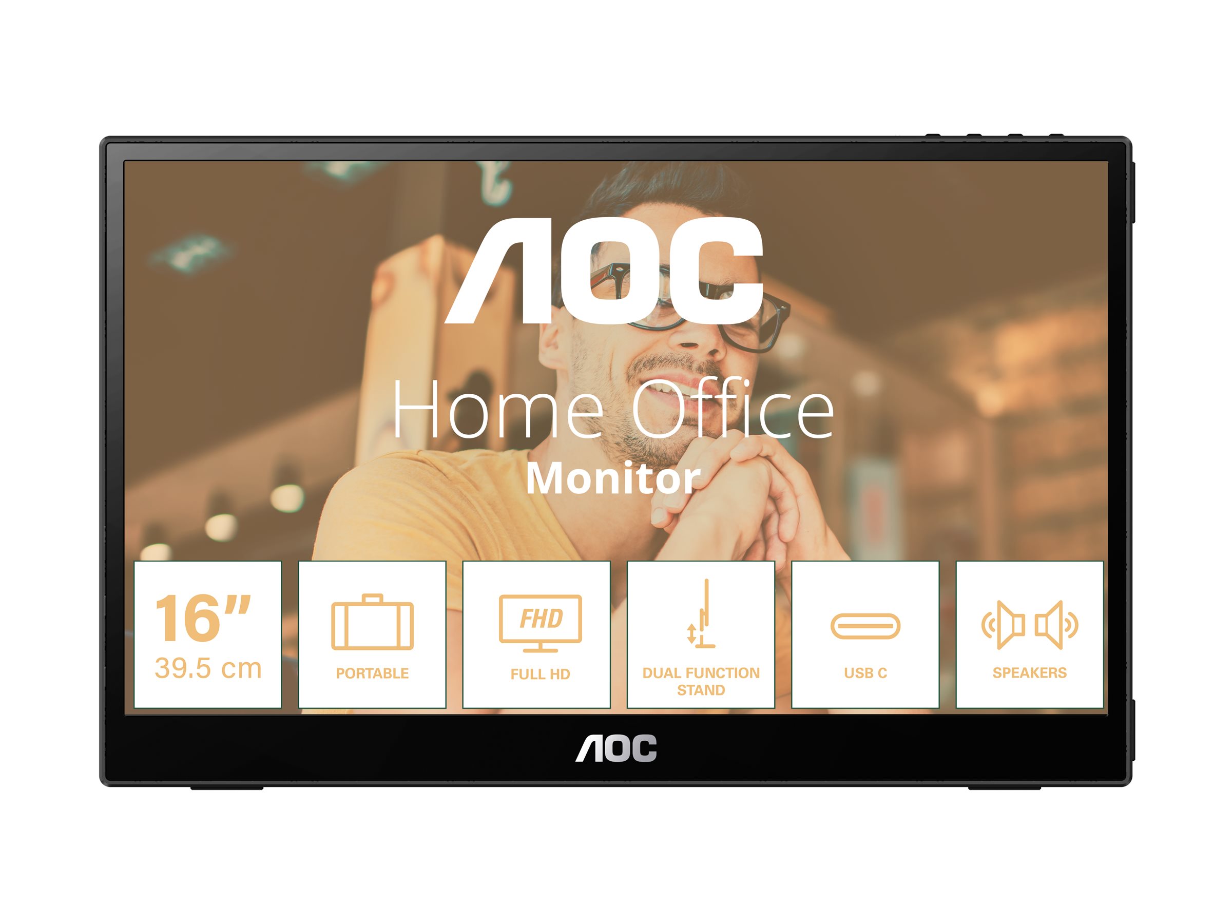 AOC 16T20 LED monitor Full HD (1080p) Product shot Right side 77950
