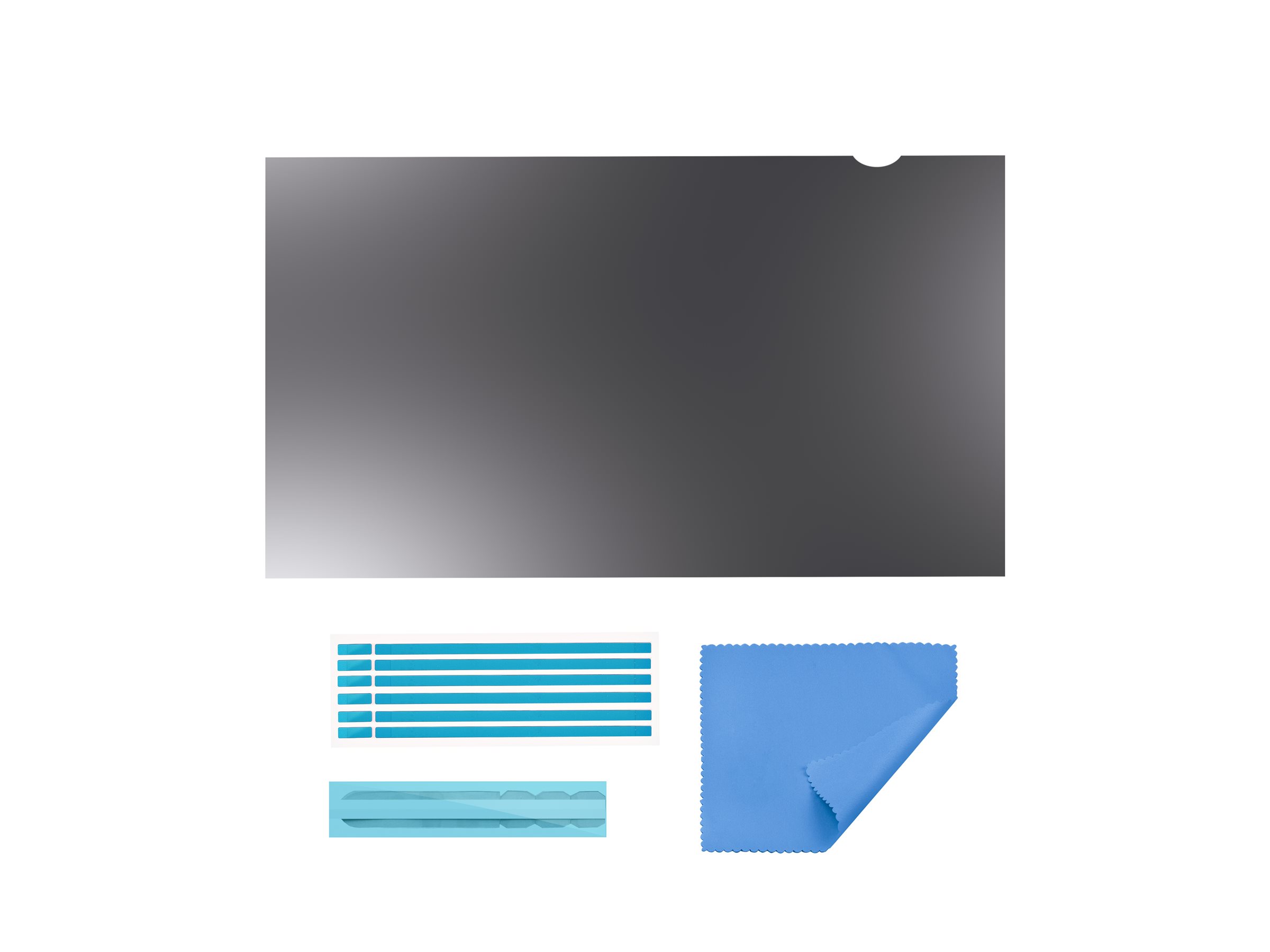 Startech 28-inch 16:9 Computer Monitor Privacy Filter Anti-Glare Privacy Screen with 51% Blue Product shot Right-angle 980000