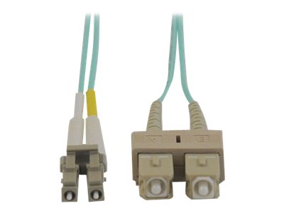 Tripp Lite 3M 10Gb Duplex Multimode 50/125 OM3 LSZH Fiber Optic Patch Cable LC/SC Aqua 10' 10ft 3 Meter