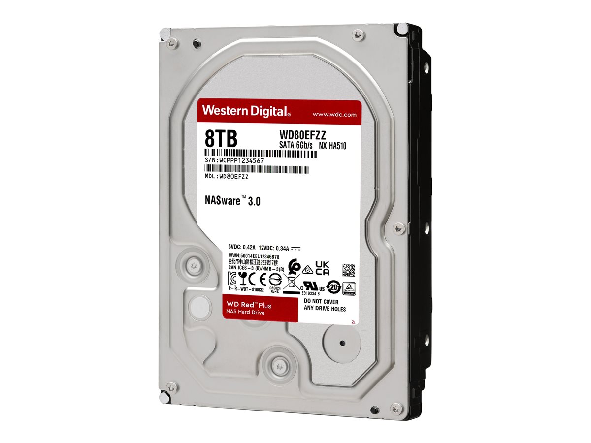 WD Red Plus WD80EFZZ - Festplatte - 8 TB - intern - 3.5" (8.9 cm) - SATA 6Gb/s