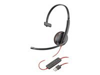 Poly Blackwire 3210 - Blackwire 3200 Series - headset - on-ear - wired - active noise canceling - USB-A - black - Skype Certified, Avaya Certified, Cisco Jabber Certified