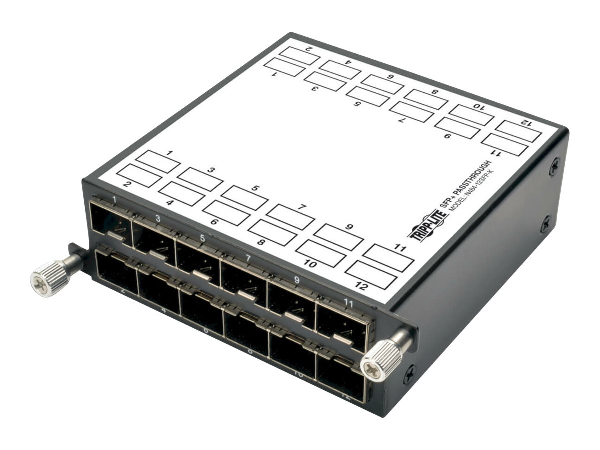Tripp Lite 12-Port SFP+ 10Gbe Pass Through Cassette 6 QSFP+ to 4xSFP+Cables