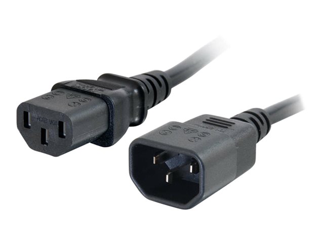 C2G Computer Power Cord Extension - prodlužovací šňůra - power IEC 60320 C13 do IEC 60320 C14 - 1 m – foto 2