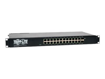 Tripp Lite Gigabit Ethernet Switch w/ 12 Outlet PDU, 24 Unmanaged Gigabit Ports and 2 SFP Ports