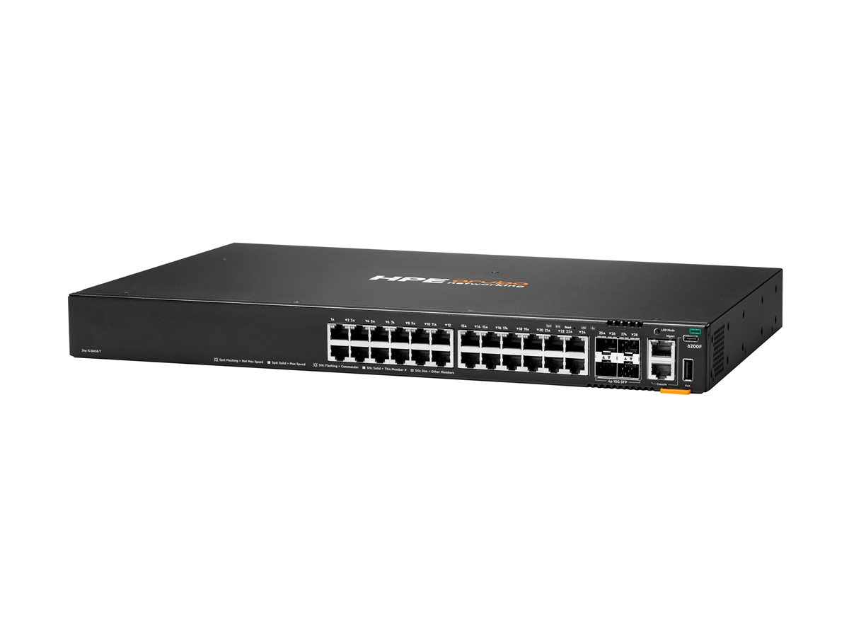 HPE Aruba Networking CX 6200F 24G 4SFP+ Switch - přepínač - Max. stohovací vzdálenost 10 km - 24 porty - řízený - Lze montovat do rozvaděče