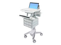 Ergotron StyleView cart - open architecture - for notebook / keyboard / mouse / scanner - grey, white, polished aluminium