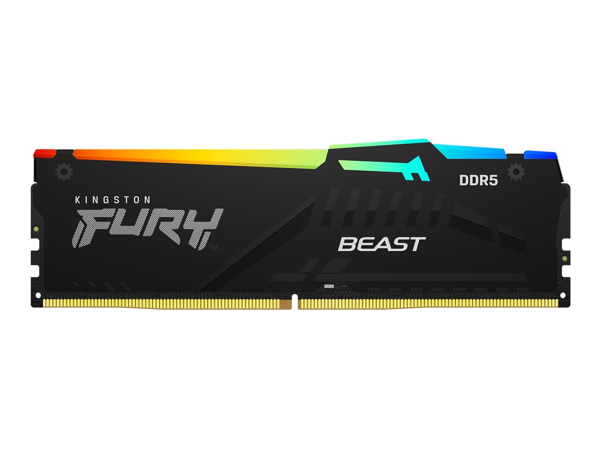 Kingston FURY Beast RGB, DDR5, kit, 32 GB: 2 x 16 GB, DIMM 288-pin, 6400 MHz / PC5-51200, unbuffered