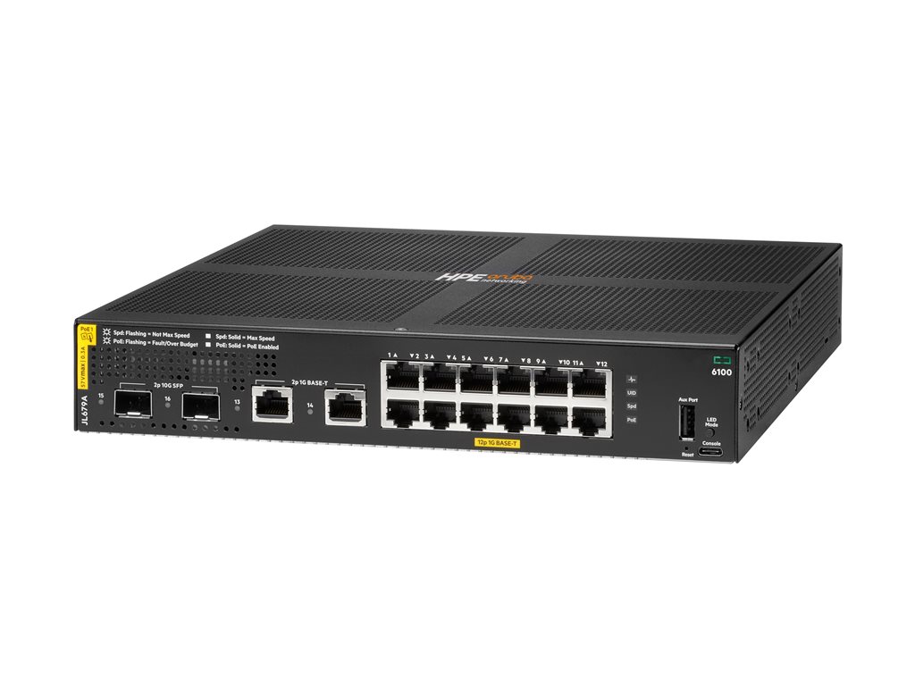 HPE Aruba 6100 12G CL4 PoE 2G/2SFP+ Swch
