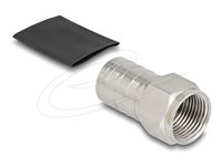 Delock F plug for crimping RG-6 with matching shrink tube