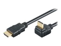 M-CAB HDMI Hi-Speed Kabel HDMI han -> HDMI han 270° vinklet 1 m Sort