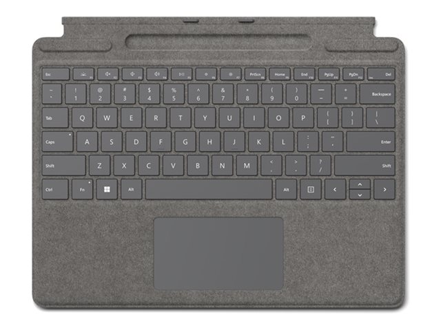 Microsoft Surface Pro Signature Keyboard Keyboard With Accelerometer Touchpad Surface Slim Pen 2 Storage And Charging Tray Qwerty Uk Platinum Input Device