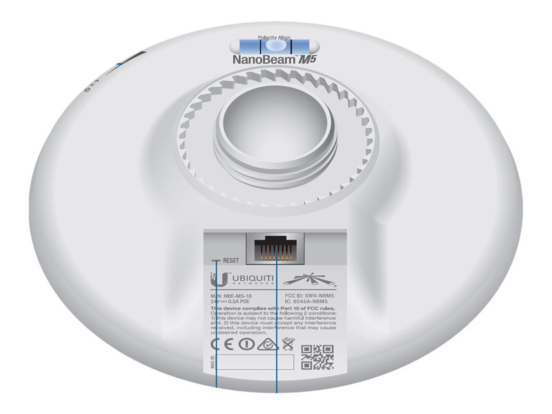 Ubiquiti Nanobeam M5-16 - pont sans fil - Wi-Fi, AirMax
