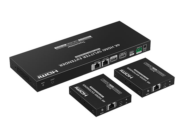 Lenkeng LKV822P-N, transmitter + 2 receivers, video/audio/infrared/serial/network extender, HDMI