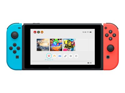 Console Nintendo Switch avec Joy-Con bleu néon et Joy-Con rouge