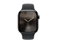 Apple Watch Series 10 (GPS + Cellular) - slate titanium - smart watch with sport band - black - 64 GB