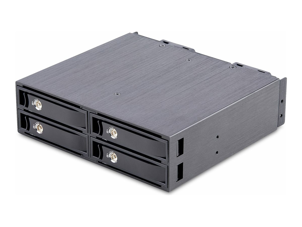 StarTech 4-Bay Backplane for U.2 Drives, Fits in a 5.25inch Bay, Quad-Bay Mobile Rack Enclosure for 2.5inch U.2 (SFF-8639) HDD/SSDs, Includes Mini-SAS HD Cables and Removeable Trays