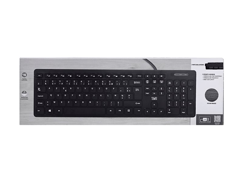 TNB HUB Wired Keyboard Built-In 3X Usb-A
