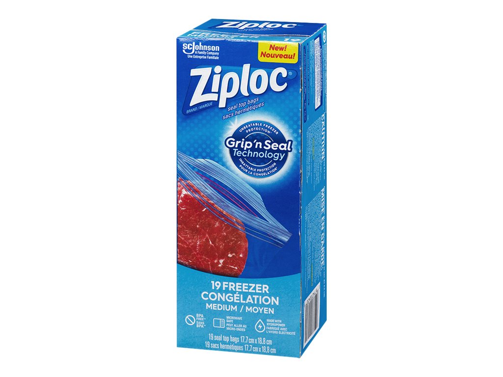 Ziploc Double Zip Freezer Bags - Medium - 19's