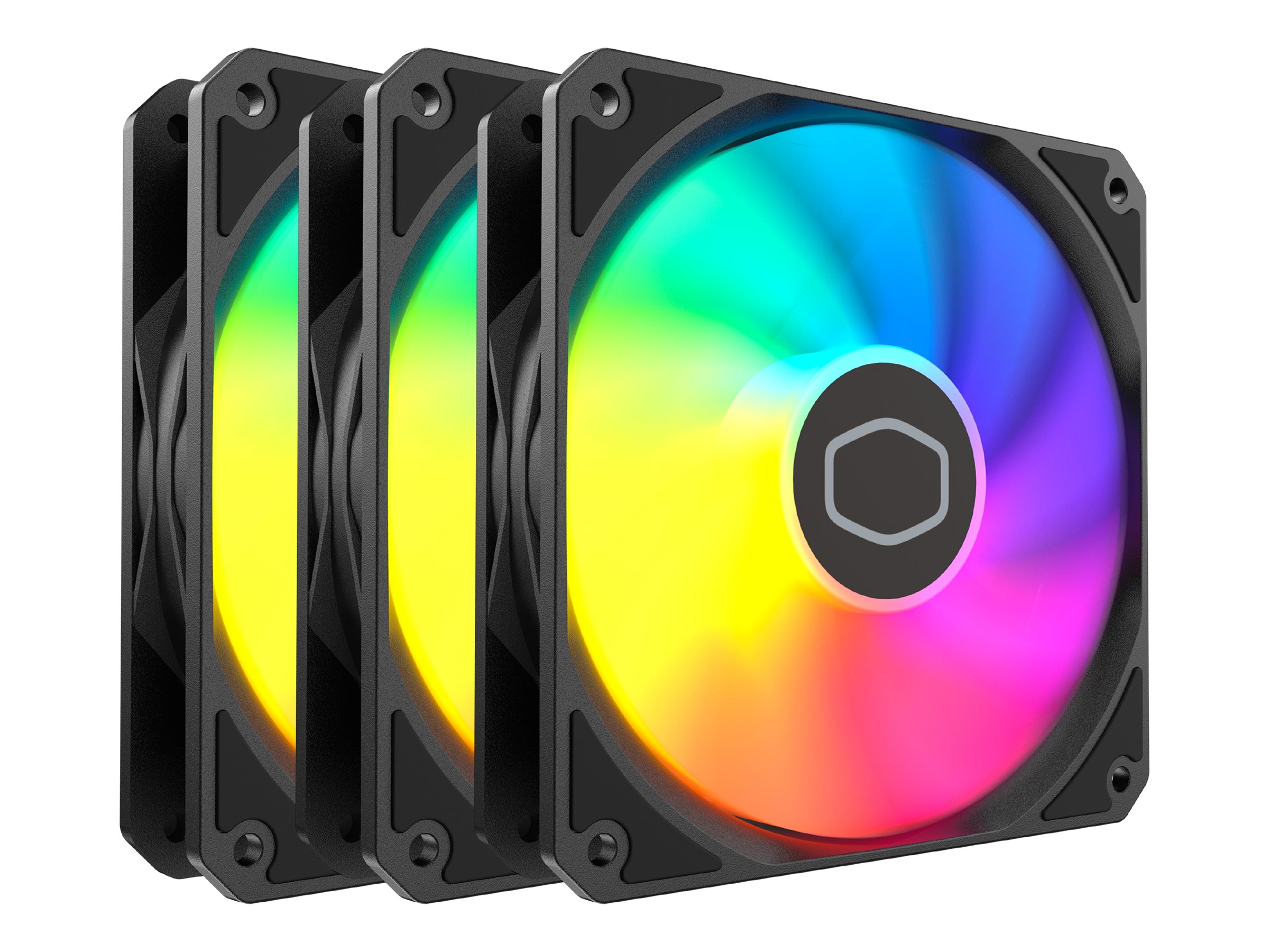 Cooler Master MasterFan MF120 Lite ARGB case Product shot Left-angle 79900