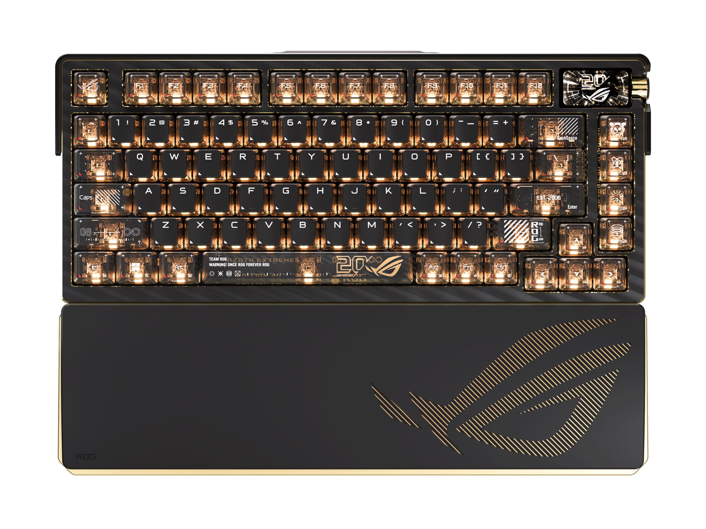 ASUS ROG Azoth Extreme Edition 20 keyboard 75% with OLED display QWERTZ German black Product shot Right-angle 80000