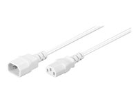 MicroConnect Strøm IEC 60320 C14 Strøm IEC 60320 C13 Hvid 1m Forlængerkabel til strøm