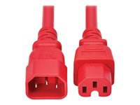 Eaton Tripp Lite Series Power Cord C14 to C15 - Heavy-Duty, 15A, 250V, 14 AWG, 10 ft. (3.1 m), Red