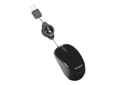 Targus - Mouse - right and left-handed - optical - 3 buttons - wired - USB - black