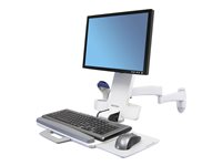 Ergotron 200 Series Combo Arm - Mounting kit (articulating arm, keyboard tray with left/right mouse tray, barcode scanner and mouse holder) - for LCD display / PC equipment - steel - white - screen size: up to 24" - wall-mountable