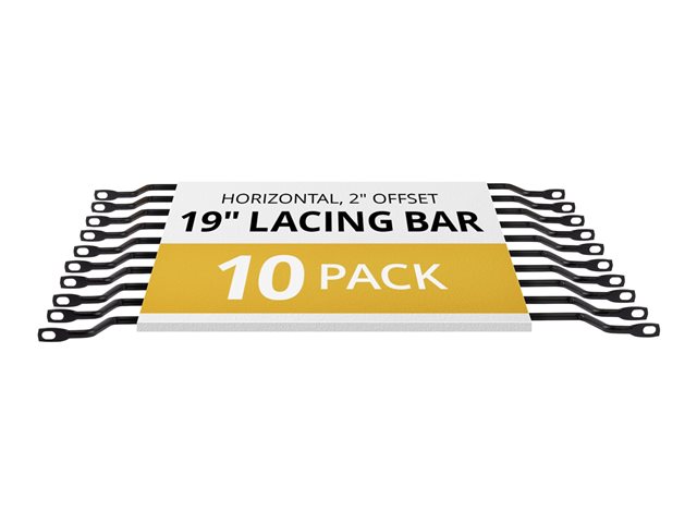 Startech Horizontal Lacing Bar w/ 2 inch Offset at 75 Degrees- Server Rack Cable Management- 19" Network Rack-Mount Cord Organizer- 10pk (CMLB102)