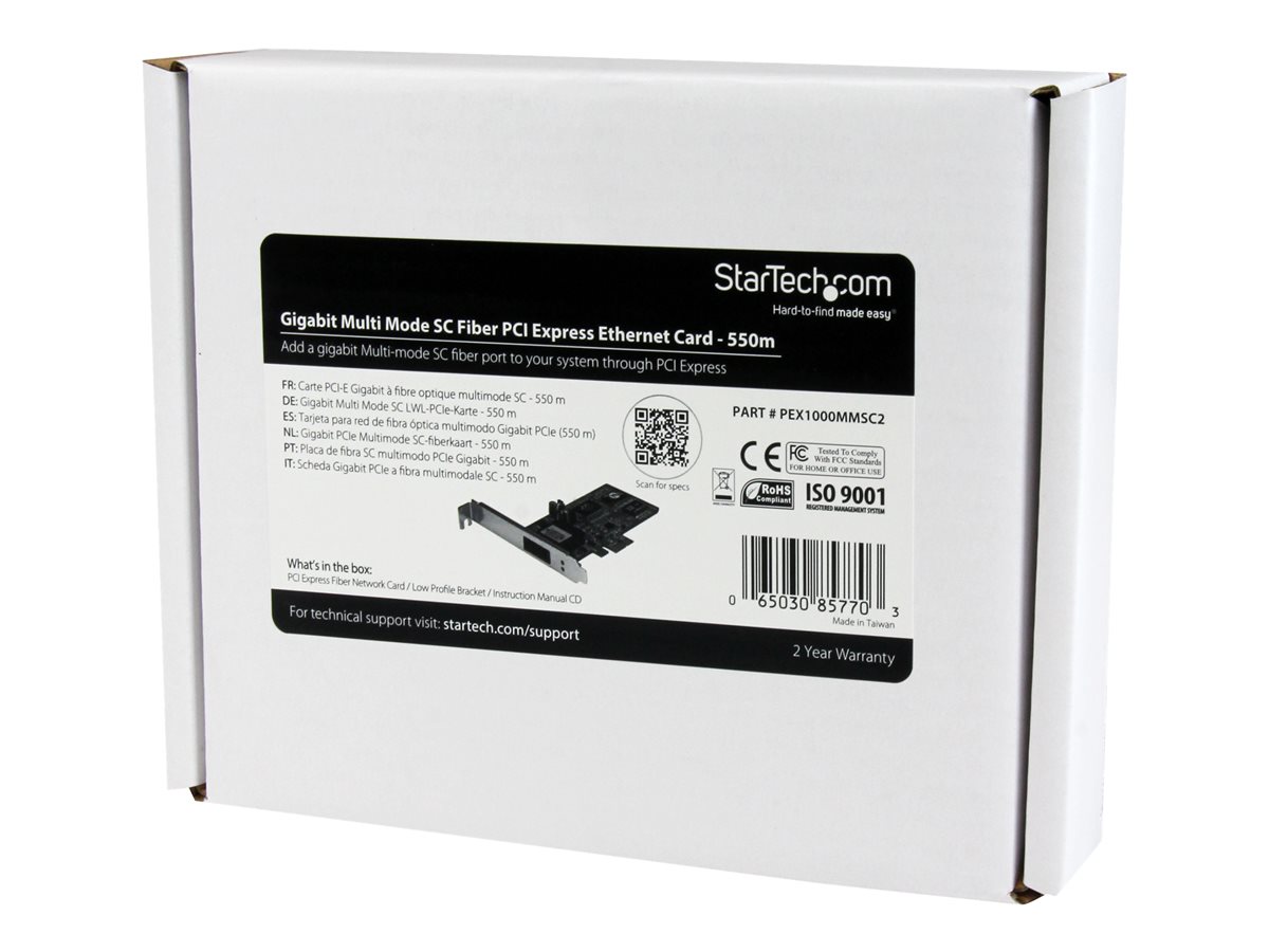 StarTech.com PCI Express Gigabit Ethernet Multimode SC Fiber Network Card - síťový adaptér - PCIe - 1000Base-FX – foto 2