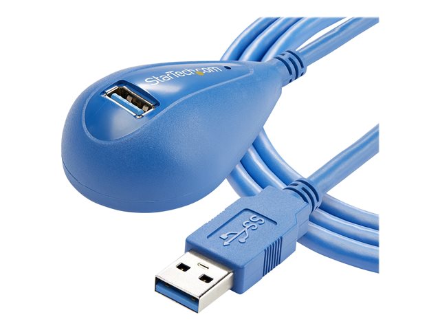 Image of StarTech.com 5 ft Desktop SuperSpeed USB 3.0 Extension Cable - A to A M/F - USB extension cable - USB Type A (M) to USB Type A (F) - 5 ft - black - USB3SEXT5DSK - USB extension cable - USB Type A to USB Type A - 1.5 m