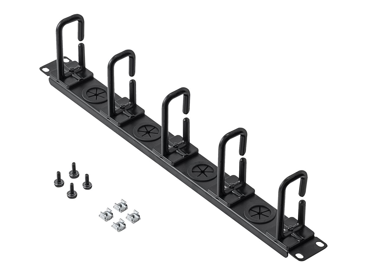 StarTech.com 1U 19" Cable Management Organizer, D Ring Hook Network/Server Rack Cord Manager, Data Center Horizontal Wire Panel with Passthrough Holes with Mounting Hardware, EIA/ECA-310-E - 1U Ring Hook Organizer (CABLMANAGERH) - Sada kabelového vedení skříně - 1U - 19" – foto 3