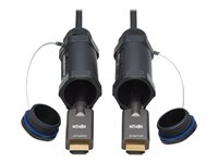 Eaton Tripp Lite Series High-Speed Armored HDMI Fiber Active Optical Cable (AOC) with Hooded Connectors - 4K @ 60 Hz, HDR, IP68, M/M, Black, 50 m - HDMI cable - 50 m