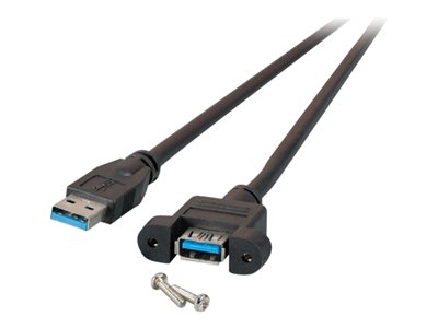 EFB USB3.0 Verlängerung A-A,St.-Einbaubuchse,0.5m,sw,Classic - K5265SW.0,5