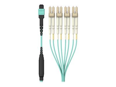 Belkin 3M MTP/LC Fiber Optic Cable, 40GB Aqua Multimode 50/125, OM3, Plenum