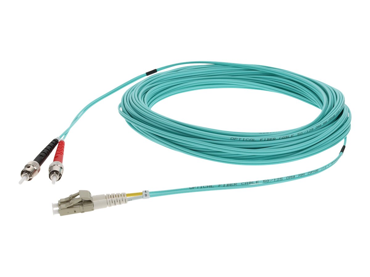 AddOn 30m LC to ST OM3 Aqua Patch Cable