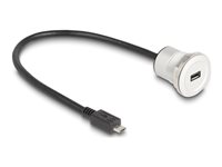 Delock USB forlængerkabel 30cm Sort Sølv