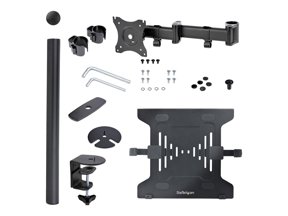 StarTech.com Laptop Desk Mount, Monitor and Laptop Mount for Desk, Displays 34in (8kg/17.6lb) & Laptops (4.5kg/9.9lbs), Adjustable & Articulating VESA Laptop Tray Arm - Desk Monitor Mount - Clamp / Grommet Mount (A-LAPTOP-DESK-MOUNT) montážní sada - pro monitor / notebook - černá – foto 11