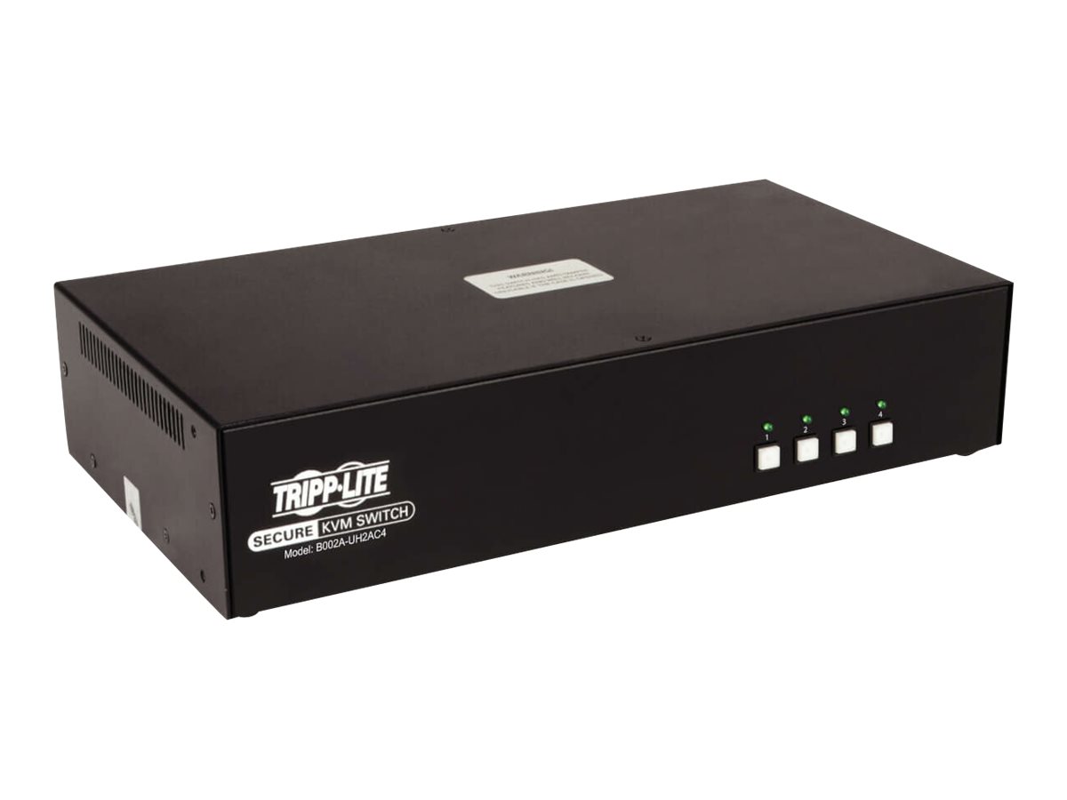 Tripp Lite Secure KVM Switch 4-Port Dual-Monitor HDMI 4K NIAP CAC PP3.0 TAA