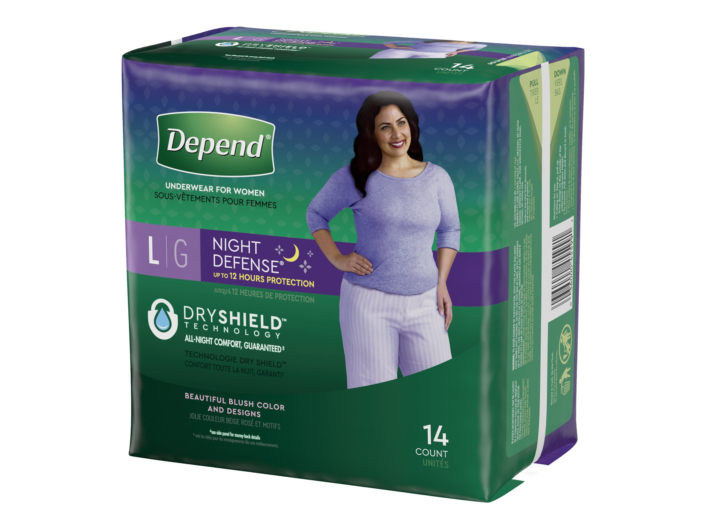 Depend Women's Night Defense Incontinence Underwear Blush M - 15