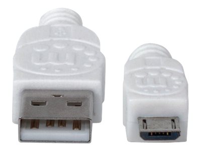 MH USB Kabel A-/Micro-B-Steck. 1,8m weis - 324069
