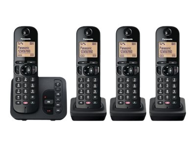 Panasonic Kx Tgc264eb Cordless Phone Answering System With Caller Id Call Waiting 3 Additional Handsets 3 Way Call Capability