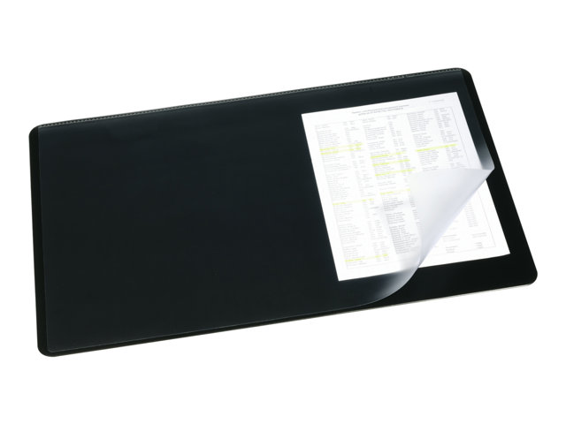 Durable Desk Pad With Transparent Overlay 40 X 53 Cm Black