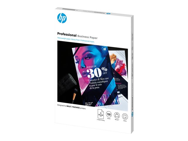 HP Professional - Glänzend - A3 (297 x 420 mm) - 180 g/m² - 150 Blatt Fotopapier - für Deskjet 15XX, Ink Advantage 27XX; Officejet 80XX, 9012; Photosmart B110