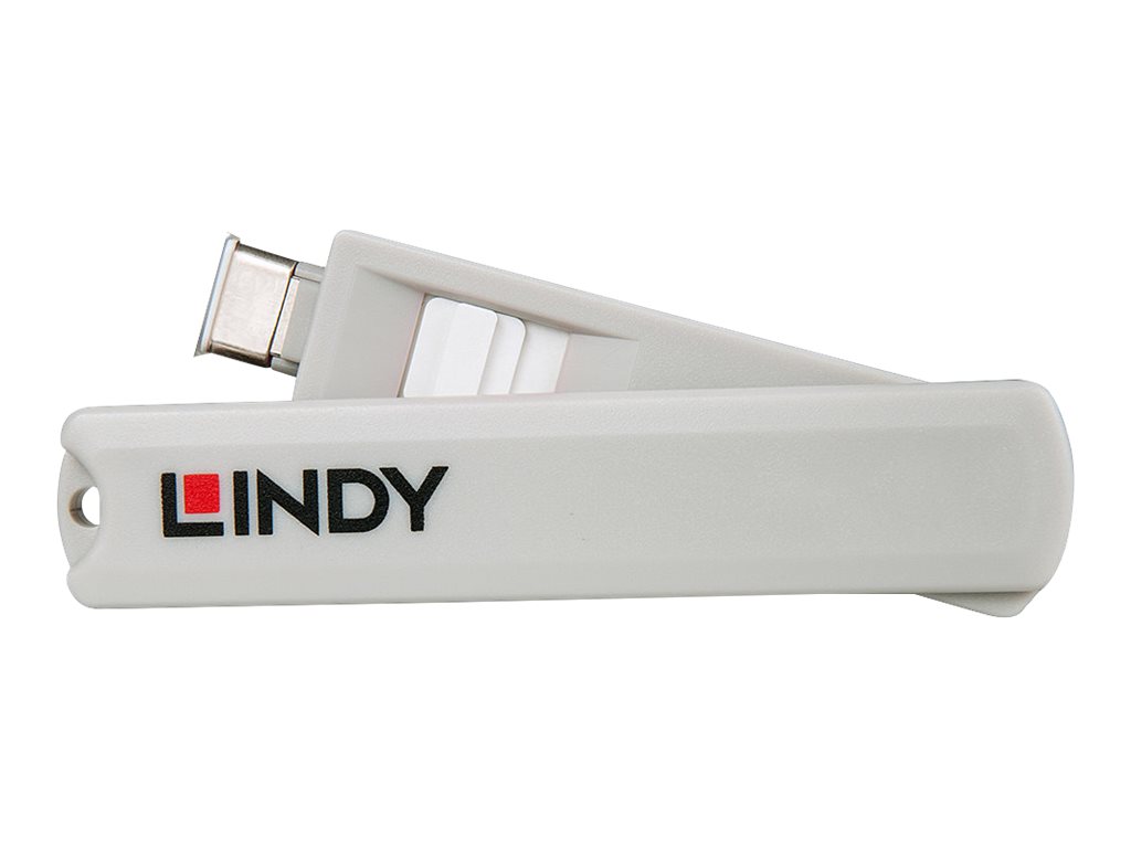 Kit bloqueur de port USB Type C avec clé et 4 verrous, blanc