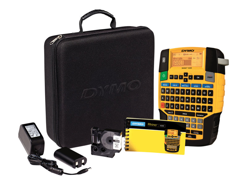 DYMO Rhino 4200 Kit - tiqueteuse - Noir et blanc - transfert thermique