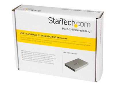 StarTech.com eSATAp/eSATA External Hard Drive Enclosure - 2.5