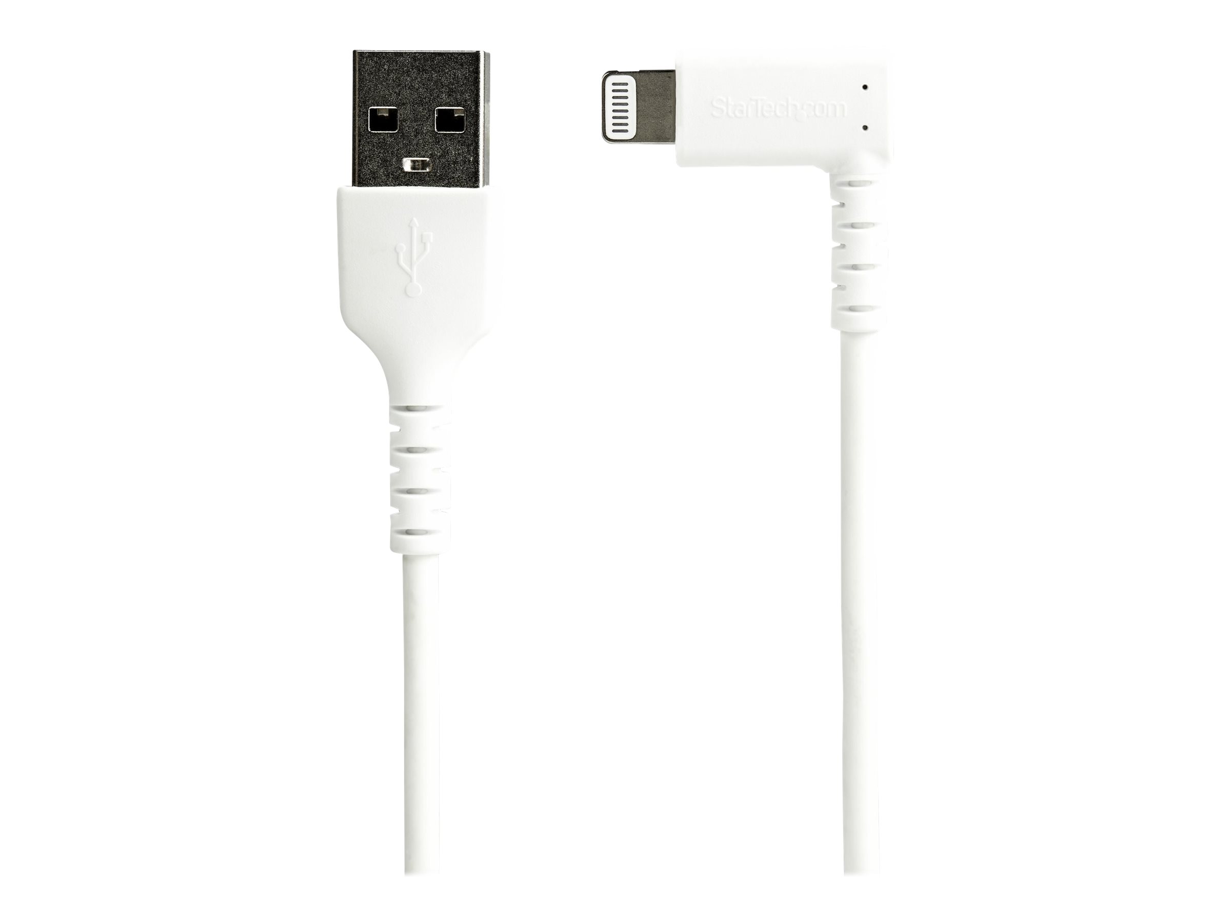 3 foot (1m) Durable White USB-A to Lightning Cable - Heavy Duty Rugged  Aramid Fiber USB Type A to Lightning Charger/Sync Power Cord - Apple MFi