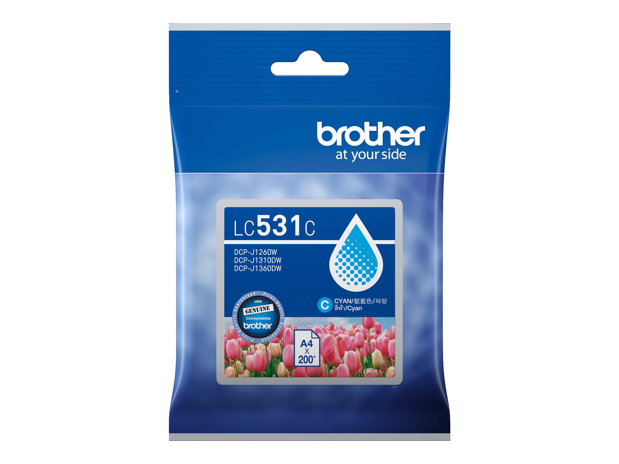Brother LC531C cyan original ink Package view Front 80550