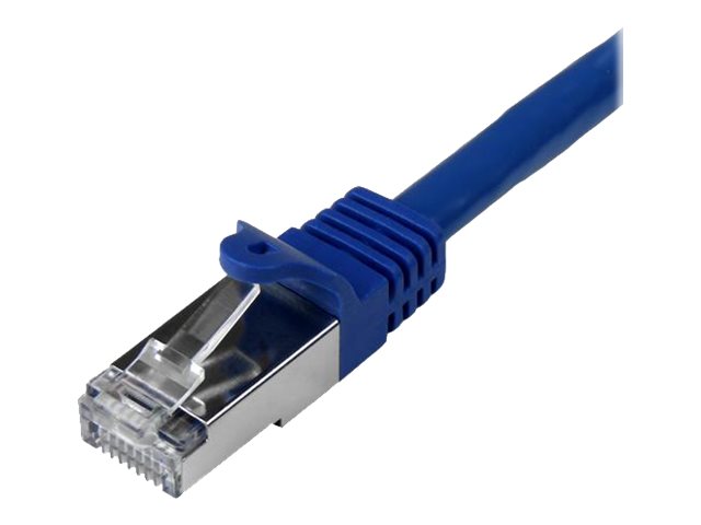 Image of StarTech.com 1m CAT6 Ethernet Cable, 10 Gigabit Shielded Snagless RJ45 100W PoE Patch Cord, CAT 6 10GbE SFTP Network Cable w/Strain Relief, Blue, Fluke Tested/Wiring is UL Certified/TIA - Category 6 - 26AWG (N6SPAT1MBL) - patch cable - 1 m - blue